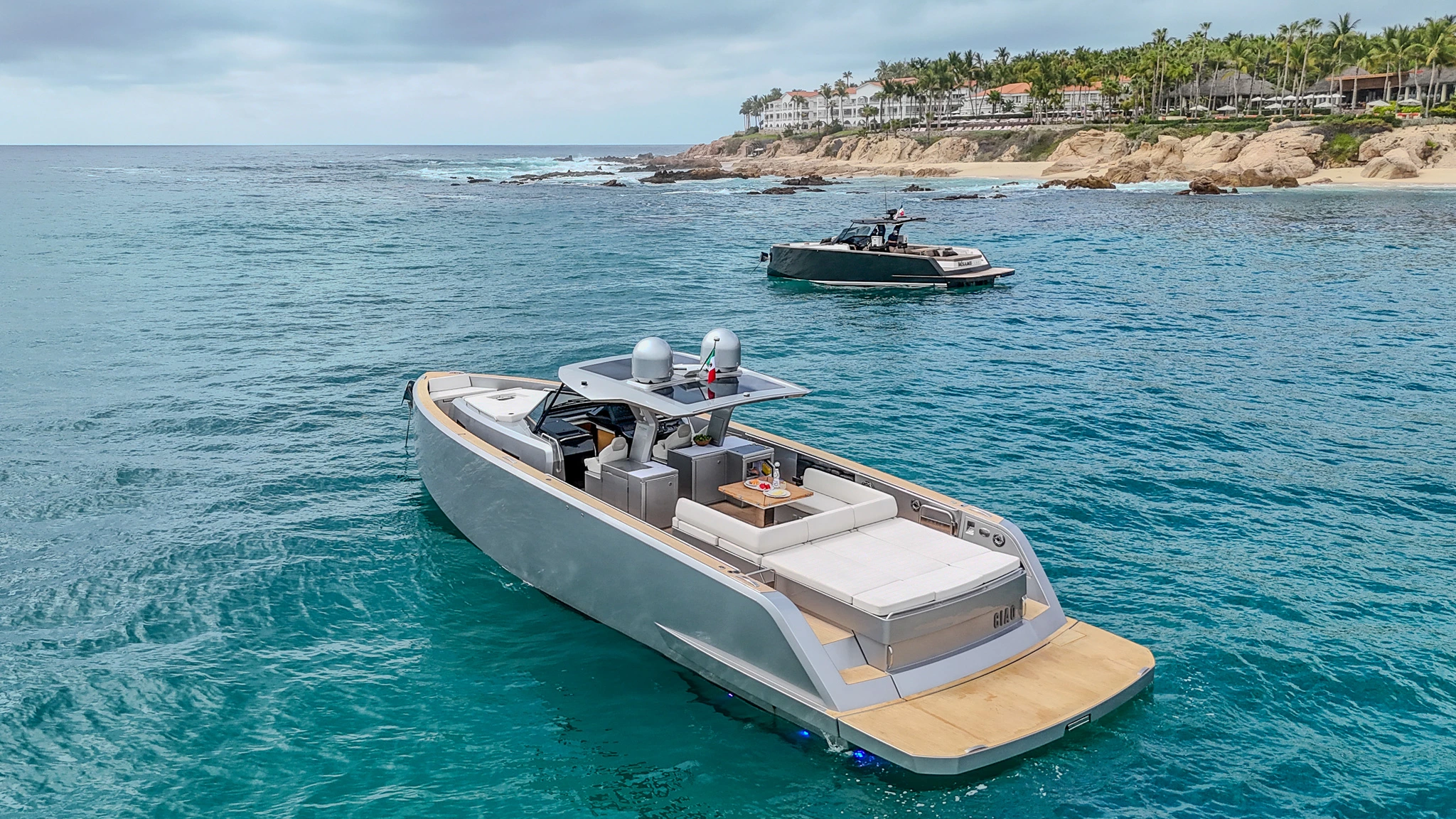 CIAO Yacht and other boat off coast of CABO.