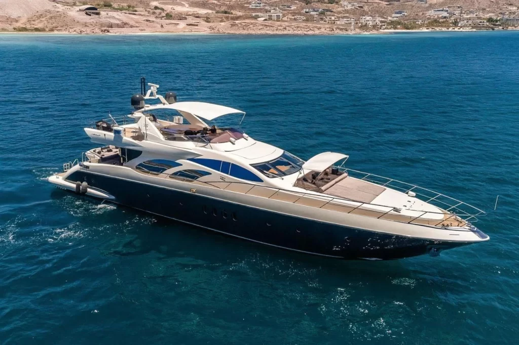 Otaduy yacht the Ganesha on bright blue waters off the shores of La Paz.