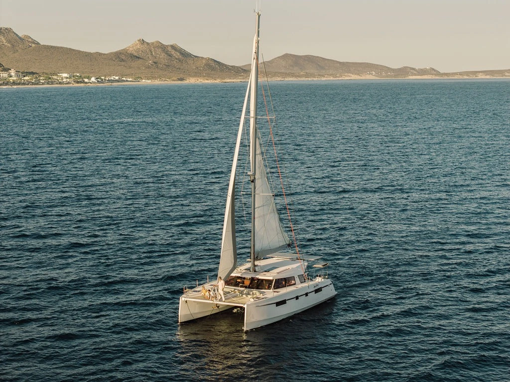 Otaduy's catamaran Telemachus, available for charter in Los Cabos.